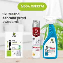 ZESTAW VACO MAX na Rybiki - Pułapka lepowa, Płyn na rybiki 500 ml, Spray na owady 300 ml